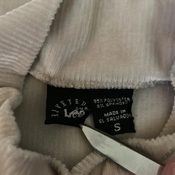 VTG Y2K Lee Riveted Stretchy Ribbed Velour Mock - Picture 3 of 9